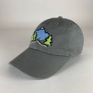 Life Is Good Mens Mountains Gray Relaxed Fit Strapback Hat